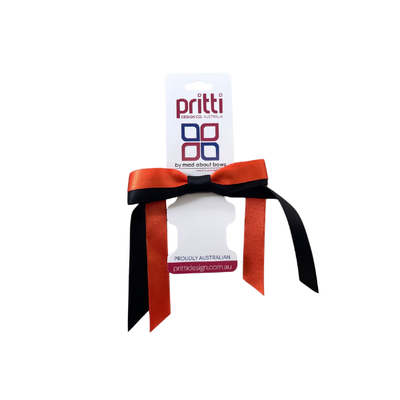 2 Colour Pony Bow (Black/Orange)