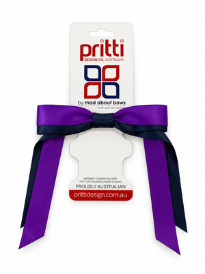 Pony Bow - Purple/Navy
