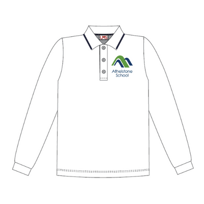 Long Sleeve Polo -White