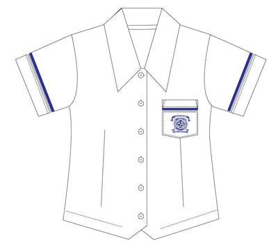 WHO Snr White Short Sleeve Blouse