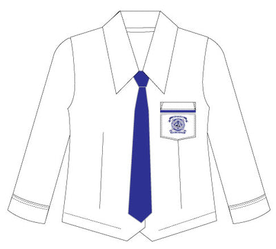 WHO Snr White Long Sleeve Blouse and Tie Combo