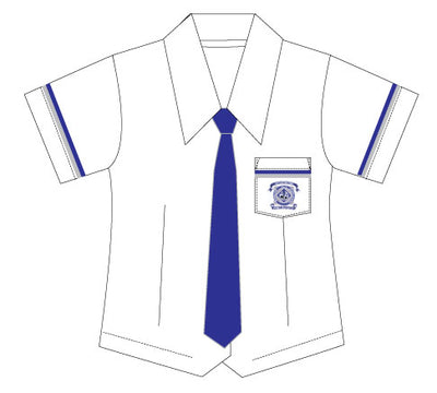 WHO Snr White Short Sleeve Blouse and Tie Combo